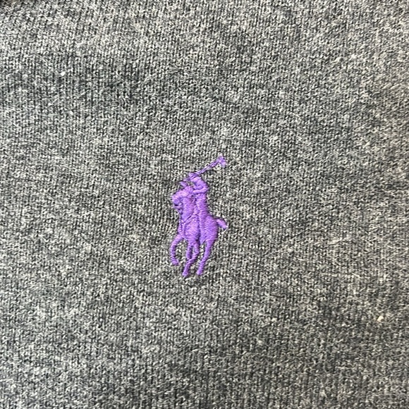 NWOT Polo Ralph Lauren Gray Sweater & Purple Pony Size Large - Picture 3 of 8